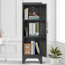 Metal Storage Cabinet with Locking  Adjustable Shelves for Home/ Kitchen Office