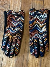 Missoni Zigzag Multi-Color Knit Chevron Touchscreen Gloves