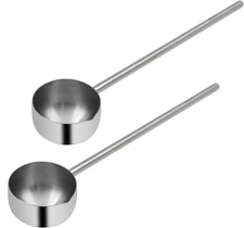 2Pcs Stainless Steel Cooking Spoons, Sauce Scoop with Long Handle 304 Stainless 