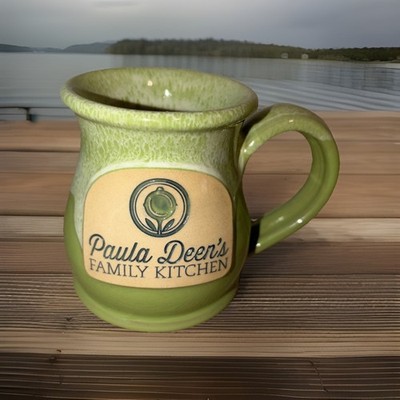 Deneen Pottery Mug Paula Deen's  Green Family Kitchen Handthrown Red Clay 2016