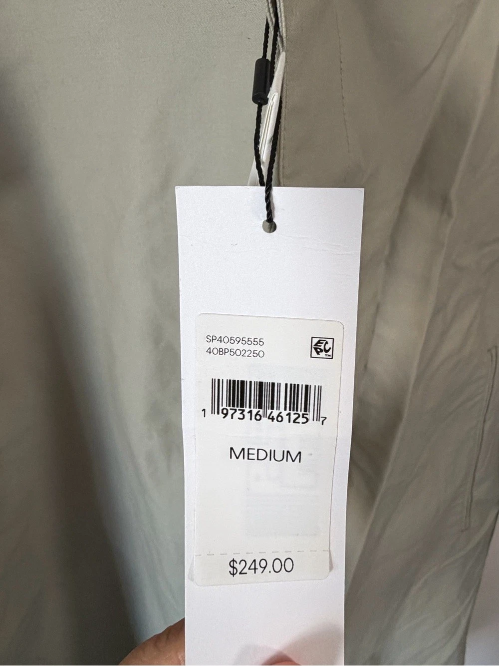 Calvin Klein Light Sage Single-Breasted Trench Coat L image 3