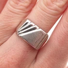 ESPO Joseph Esposito 925 Sterling Silver Antique Art Deco Oxidized Ring Size 7