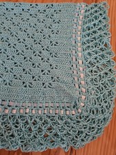 New Baby Blue Hand Crocheted Baby Afghan/Blanket