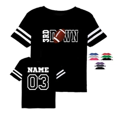 3rd year birthday football jersey tshirt game day 3rd year down personalize gift