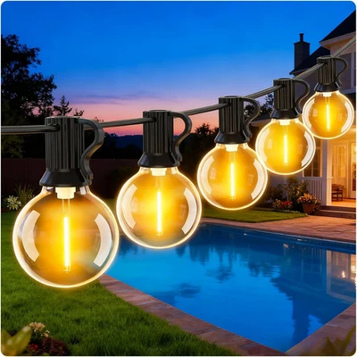 Lichterkette Außen Outdoor 9M LED Strom 30Ft Aussen Lichterketten Garten Glühbir - Bild 1 von 4