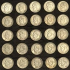 Set of 25 Circulated Roosevelt 90% Silver Dimes (5 Dimes Each Year 1960-1964)