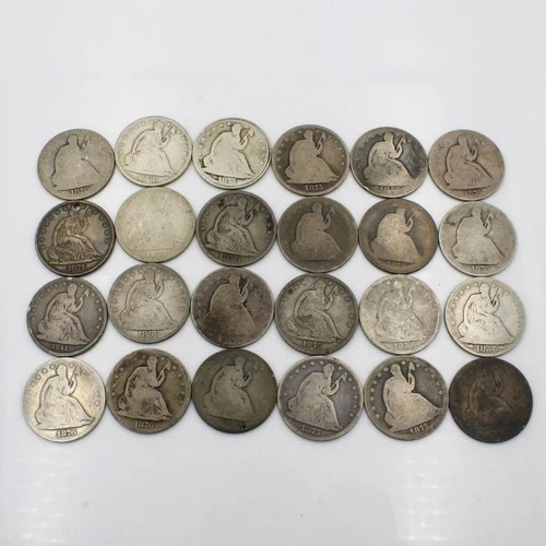 1841-1876 Seated Liberty Half Dollar United States Silver NR Lot of 24 #C830-3