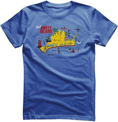 Jaws T-Shirt Amity Island Map UV-1-JAWS026