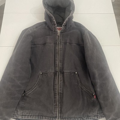 Levi s  Jacket Mens Large Black Hooded Lined Trucker Jacket