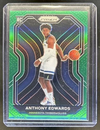 2020-21 Panini Prizm Anthony Edwards RC Green Prizm Rookie #258 Timberwolves