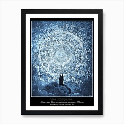 The Empyrean Dante and Beatrice Ga Framed Wall Art Poster Canvas Print Picture''
