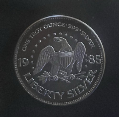 #ad 1985 Life Liberty Happiness 1 Troy oz .999 Fine Silver Round $89.99