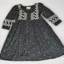 BAUHAUS Australia Vintage Polka Dot Mini Dress Size 10 Cotton Lace Boho Y2K 00s