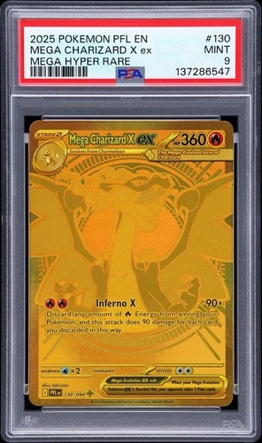 2025 POKEMON PFL EN-PHANTASMAL FLAMES 130 MEGA CHARIZARD X EX MEGA HR PSA 9