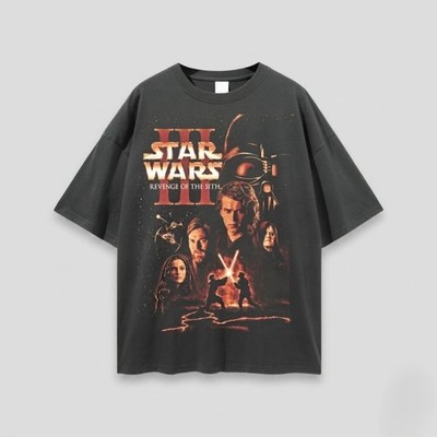 Star Wars Darth Maul T-Shirt Vintage Graphic Tee Retro Acid Wash Sith Lord Shirt