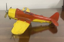 Vintage Hubley Kiddie Toy No.495 Flying Circus Airplane Orange/Yellow P-47 Thund