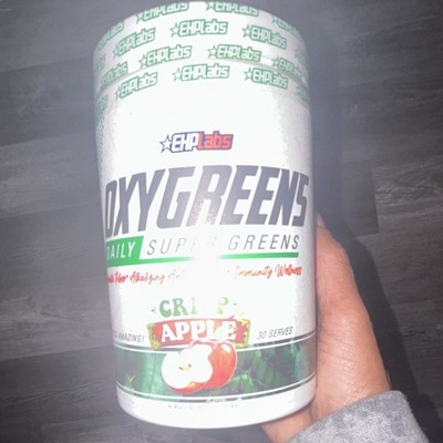 EHPlabs OxyGreens Super Greens Powder Crisp Apple 30 Serves Barley Broccoli Kale
