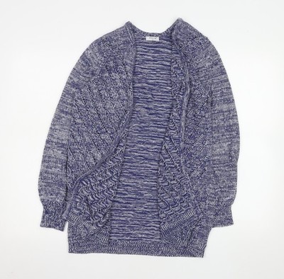Bella di Notte Damen Strickjacke blau Größe 12 offen Strick Baumwollmischung