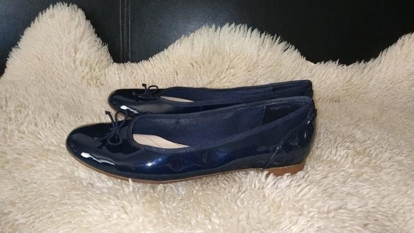 Women Clarks Heels Navy Synthetic Leather 38