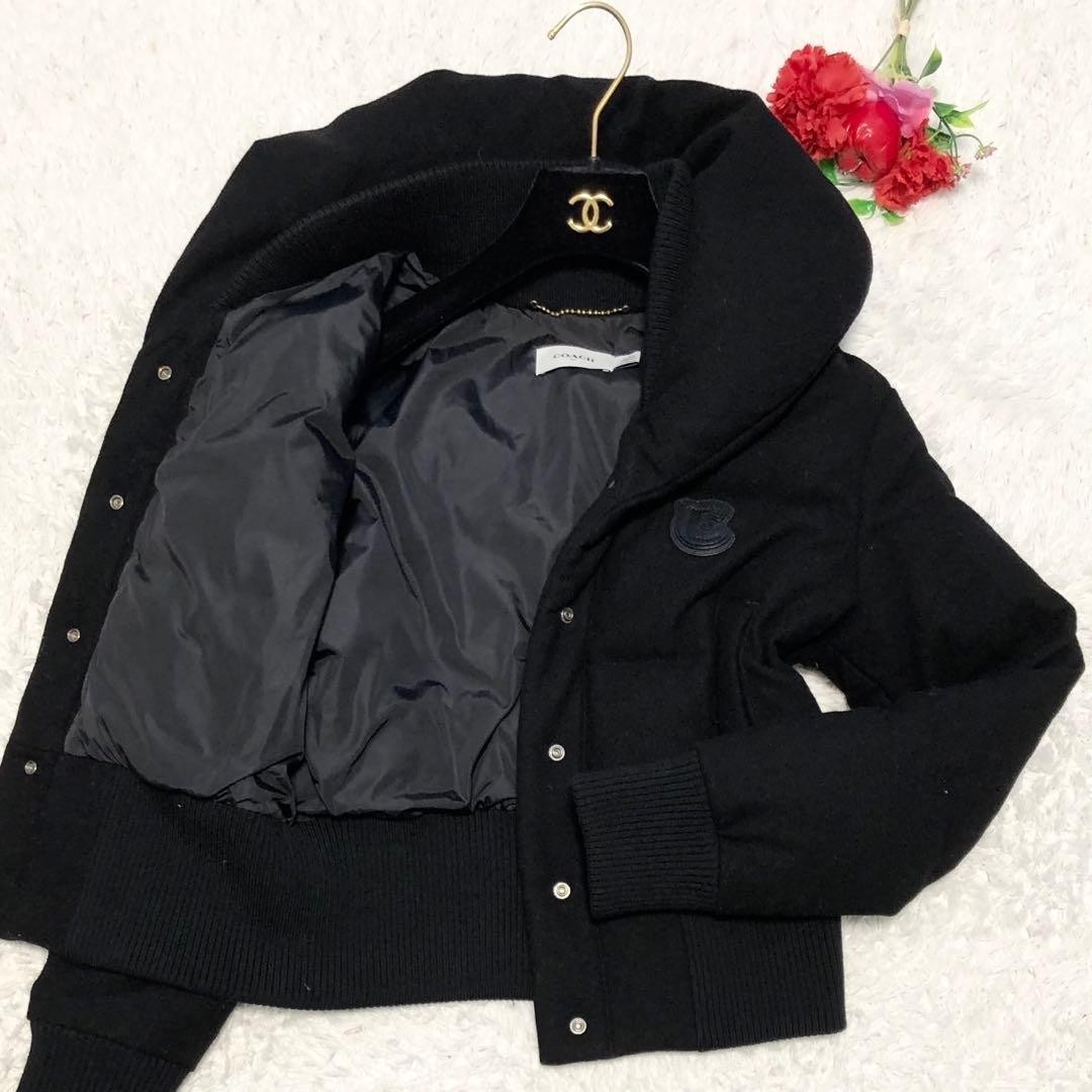 COACH Down Jacket C Patch Wool Black S Authentic - image 18