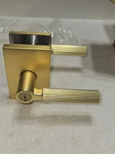 Kwikset Miranda Lever Handle Entry, Satin Brass