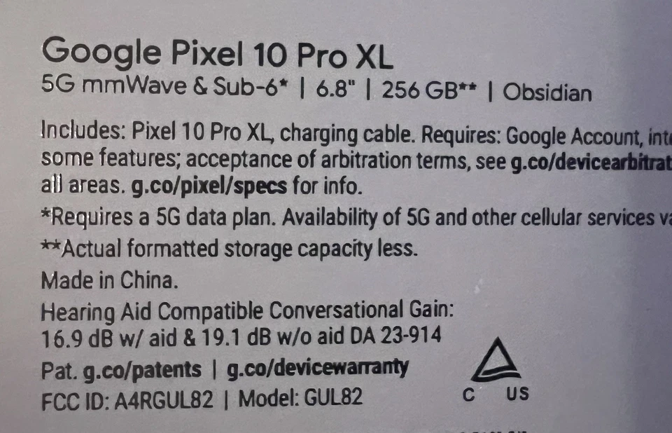 Google Pixel 10 Pro XL 256 GB, 6.8-inch Super Actua Display - Verizon - Obsidian - Image 2 of 2