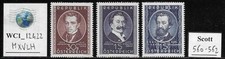 WC1_12422. AUSTRIA. 1949 AUSTRIAN COMPOSERS set. Scott 560-562. MXVLH