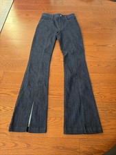 Cinq  Sept Shanis Denim Front Slit Pant Size 2 Indigo Flare Jeans 325