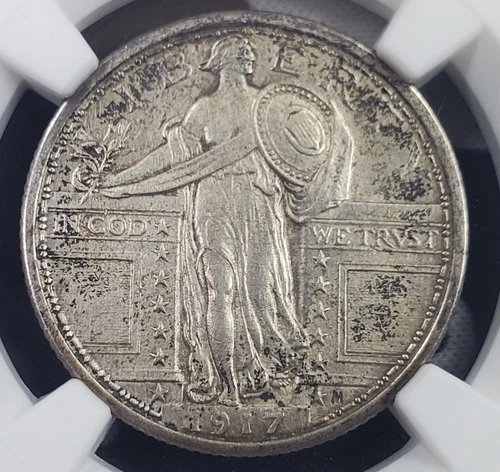 1917-P Standing Liberty Quarter "Type 1" - NGC Graded UNC Details Cleaned