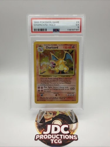 1999 Pokémon TCG Base Set Charizard Holo Rare Card 4/102 PSA 5