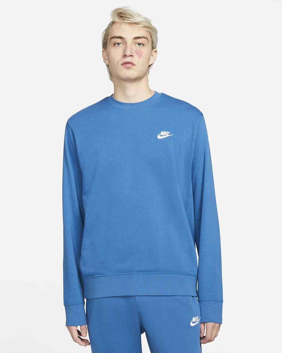 MENS NIKE CREW NECK FLEECE SWEATSHIRT SPORTSWEAr JUMPER TOP BLACK,DARK BLUE  | eBay