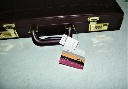 Vintage Brand New JC Penny Faux Leather Attaché Brief Case Double Combo Locks - Picture 3 of 8