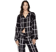VICTORIA'S SECRET VS FLANNEL LONG SLEEVE PAJAMA TOP SLEEP size M / regular