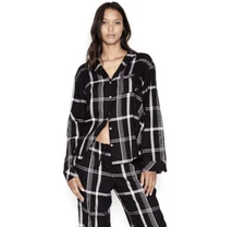 VICTORIA'S SECRET VS FLANNEL LONG SLEEVE PAJAMA TOP SLEEP size M / regular