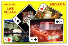 Four Aces in Fabulous Las Vegas Nevada at Night c1990 Postcard