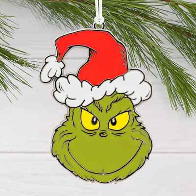 Hallmark How the Grinch Stole Christmas! Grinch in Santa Hat Metal - Main Image