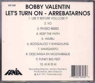 Salsa RARE CD FANIA First Pressing BOBBY VALENTIN let's turn on