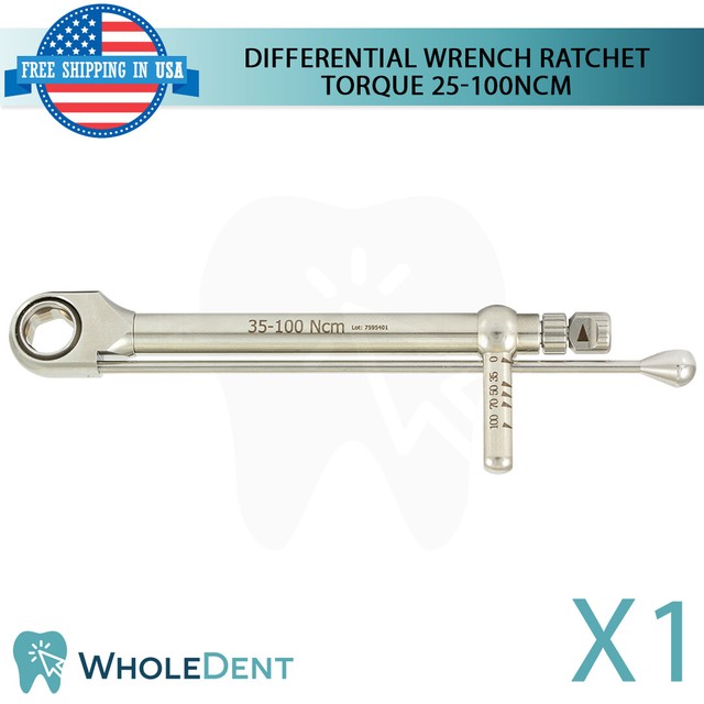 Surgical Differential Wrench Ratchet Driver Torque Dental Implant