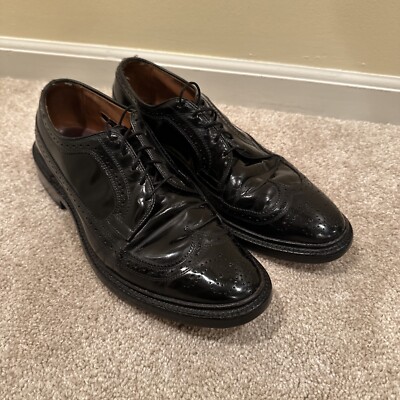Allen Edmonds MacNeil All Leather Wing Tip Lace Up Dress Shoes 8.5 B Black
