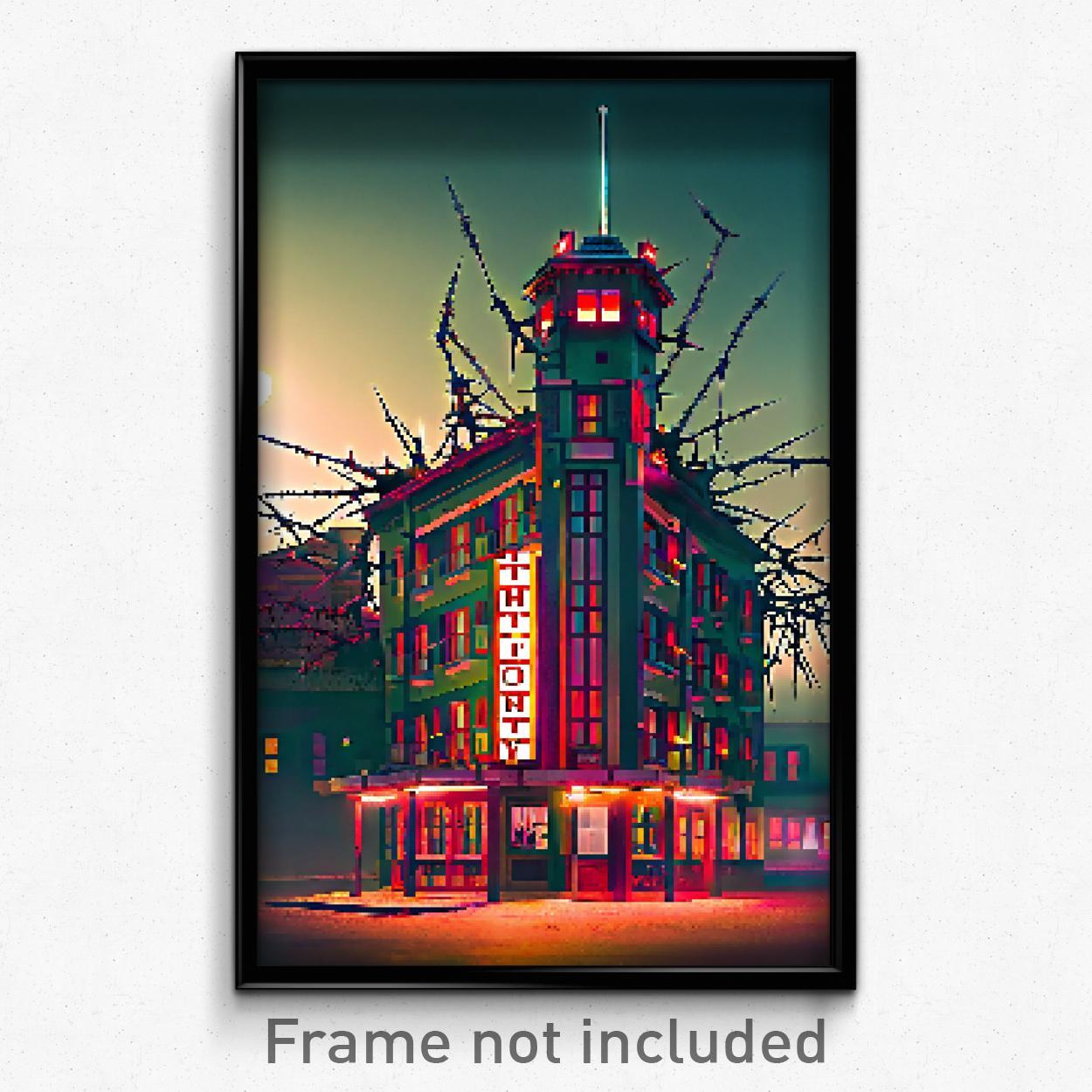 8-Bit Thorny Hotel Pixel Art Psychedelic Gaming Poster