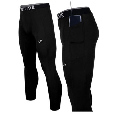 Take Five Mens Side Pocket Skin Tight Compression Layer Pants Leggings Z801