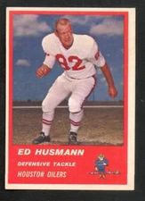 1963 Fleer Football Card #44 Ed Hussman-Houston Oilers Ex Mint Card