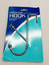 NEW Over the Door Double Hook Hanger Chrome Heavy Duty Hang Towels Clothes Hooks