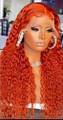Ginger Orange Deep Wave Full HD Transparent Lace Wig