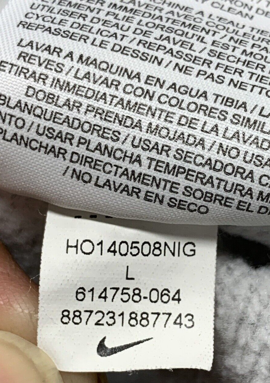 Nike Just Do It Hoodie Sweatshirt Large Mens Gray/Yellow Pockets Athletic Sports thumbnail 13