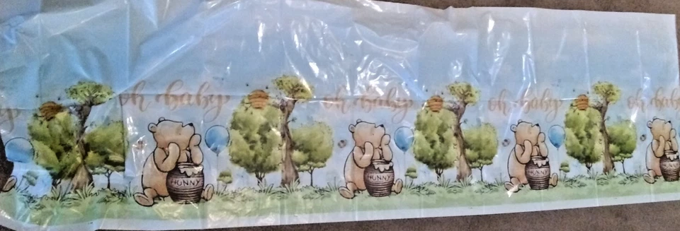 NOVO 3 Peças Winnie The Pooh "Oh Baby" Banner Decoração de Fundo para Chá de Bebê - Imagem 3 de 4