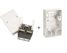 Dual Cooker Appliance Cable Outlet Plate PRW217 and Surface Pattress Box PRW218