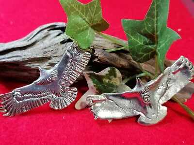   1 Adler flying Eagle Edelstahl Silber Ösen Anhänger Kette Armband Basteln