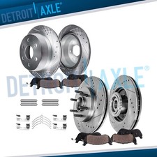 RWD Front Rear Drilled Rotors Brake Pad for 2004-2008 Ford F-150 Lincoln Mark LT