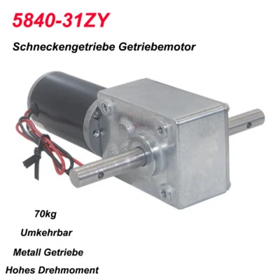 DC Schneckengetriebe Motor 12V 24V Doppelwelle 12RPM-470RPM Selbstverriegelung